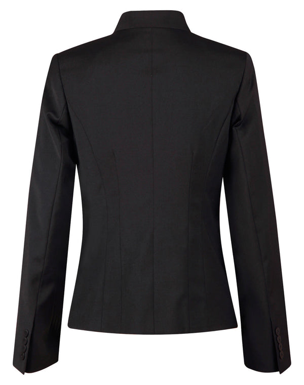 Ladies Wool Blend Stretch Reverse Lapel Jacket [53-M9202]