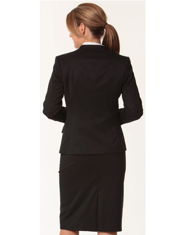 Womens One Button Cropped Jacket in Poly/Viscose Stretch [53-M9205]