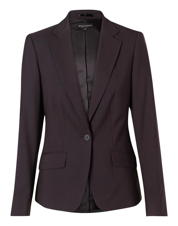 Womens One Button Cropped Jacket in Poly/Viscose Stretch [53-M9205]