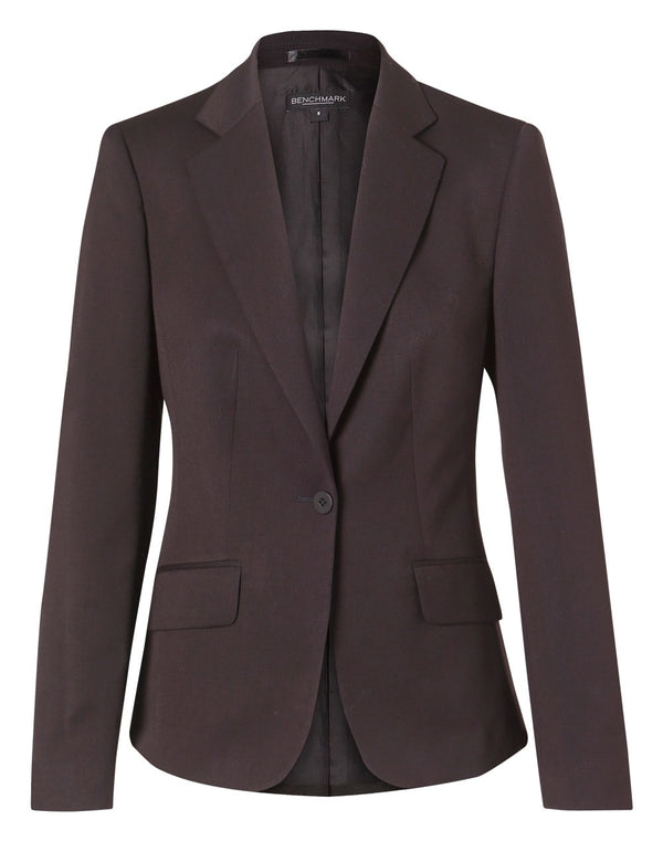 Womens One Button Cropped Jacket in Poly/Viscose Stretch [53-M9205]