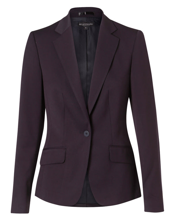 Womens One Button Cropped Jacket in Poly/Viscose Stretch [53-M9205]