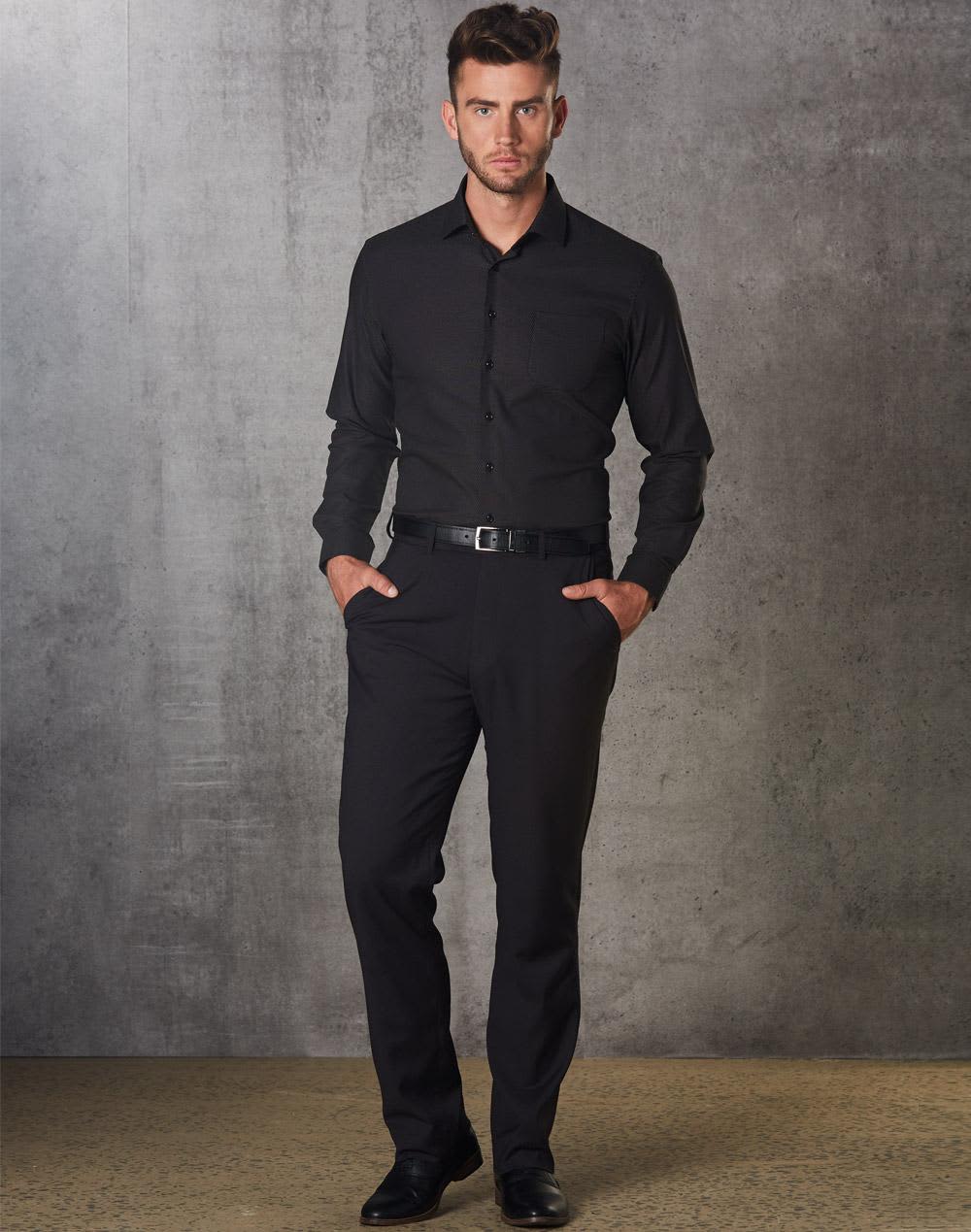 Mens Polyviscose Stretch Pants [53-M9340]