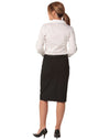 Womens Mid Length Lined Pencil Skirt in Wool Stretch [53-M9470]