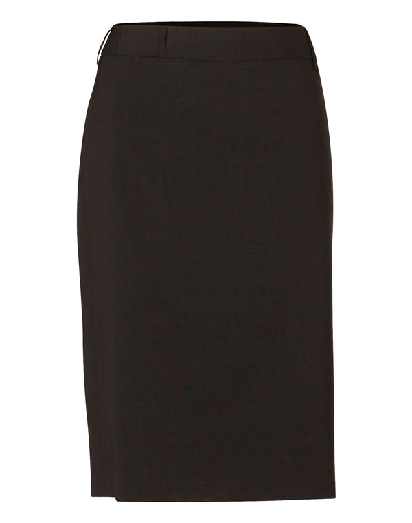 Womens Mid Length Lined Pencil Skirt in Wool Stretch [53-M9470]