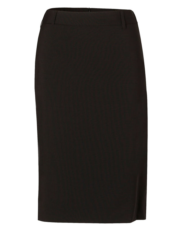 Womens Mid Length Lined Pencil Skirt in Wool Stretch [53-M9470]