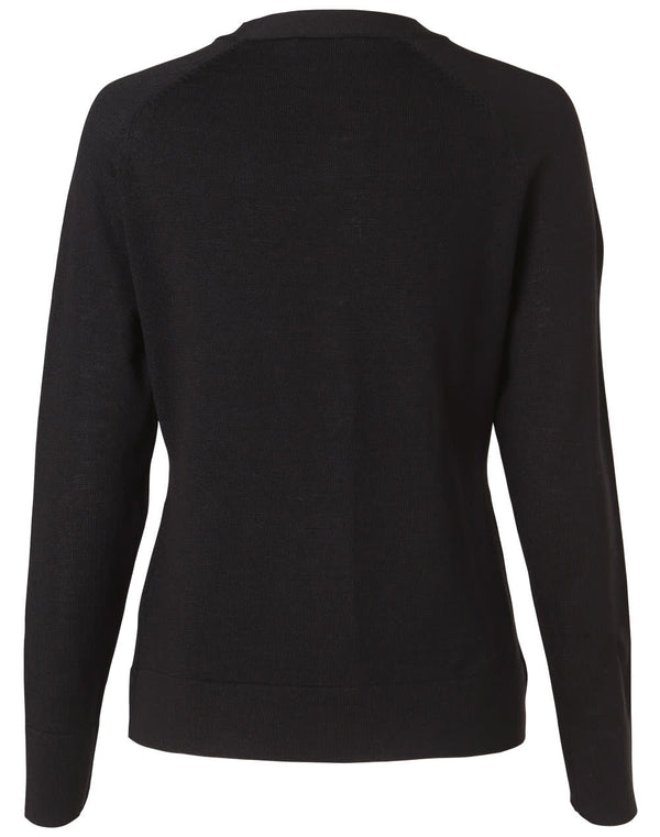 Womens 100 Merino Wool L/S Cardigan [53-M9602]