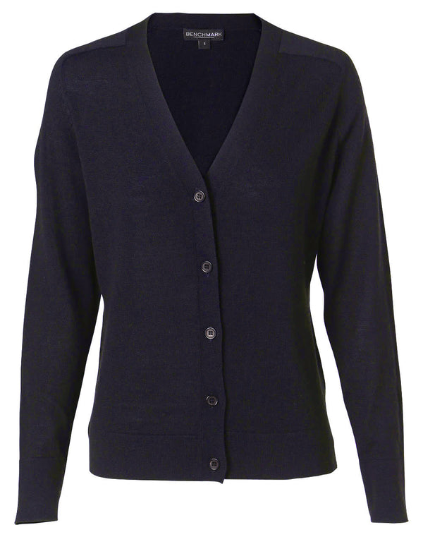 Womens 100 Merino Wool L/S Cardigan [53-M9602]