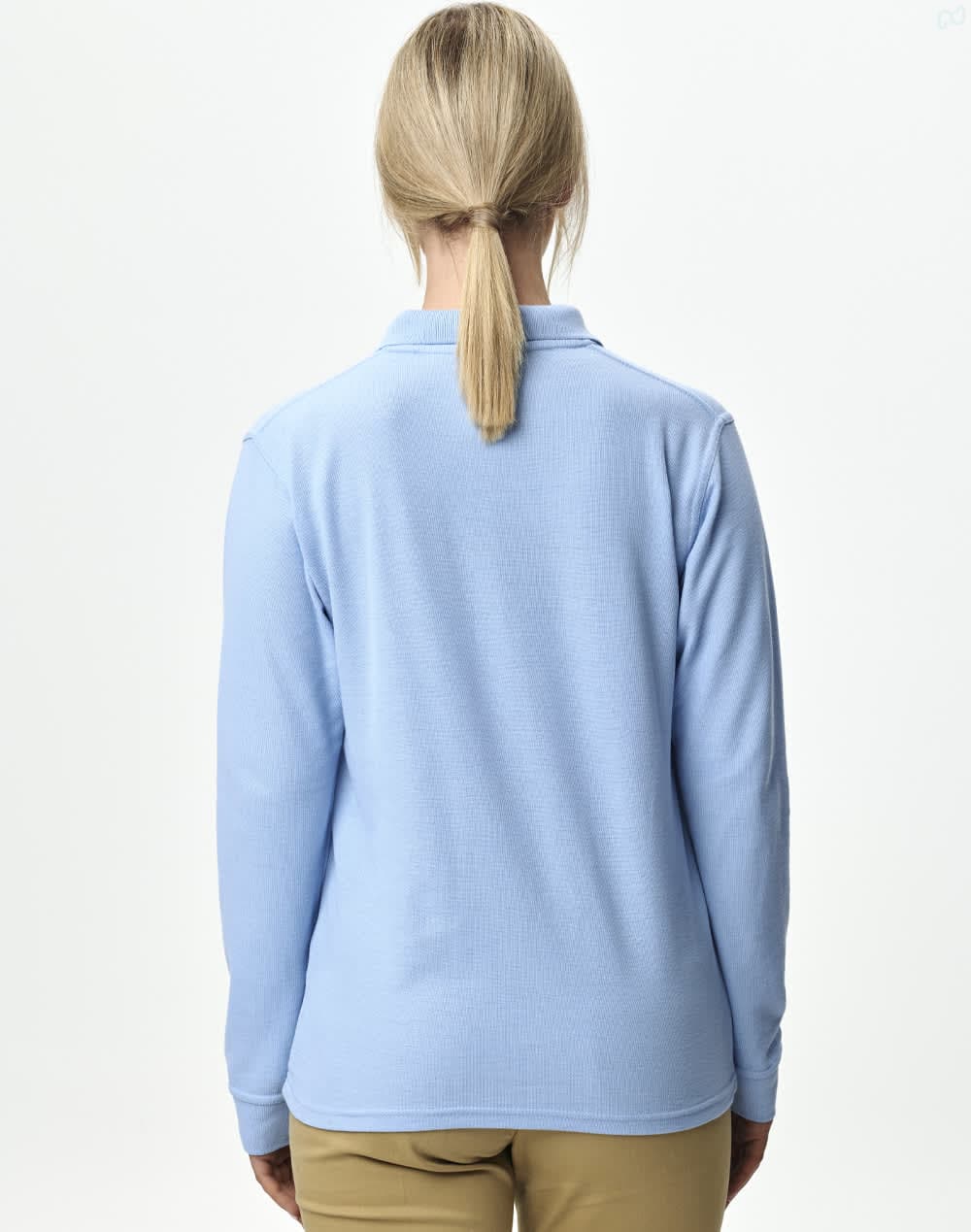 Adults 240gsm Poly/Cotton Pique L/S Polo [53-PS12]
