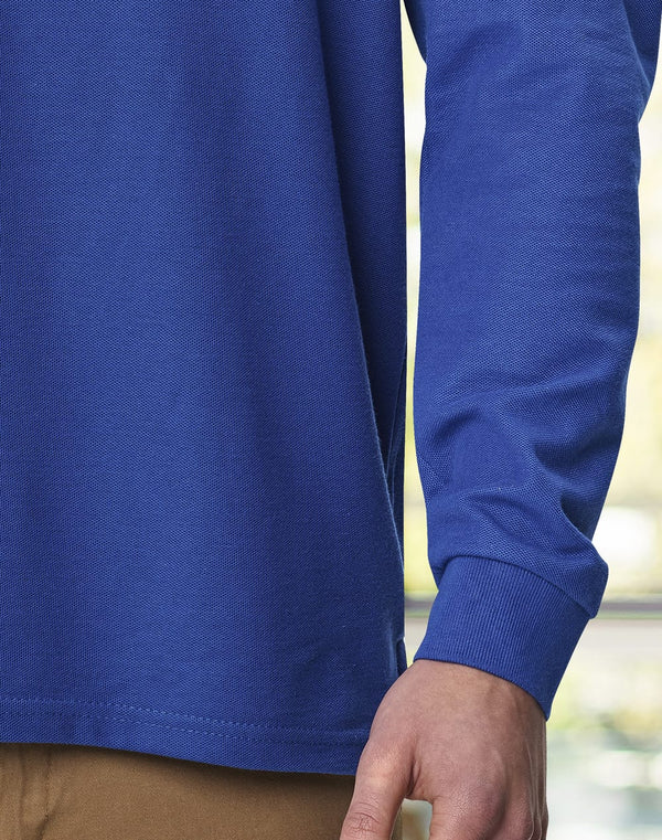 Adults 240gsm Poly/Cotton Pique L/S Polo [53-PS12]