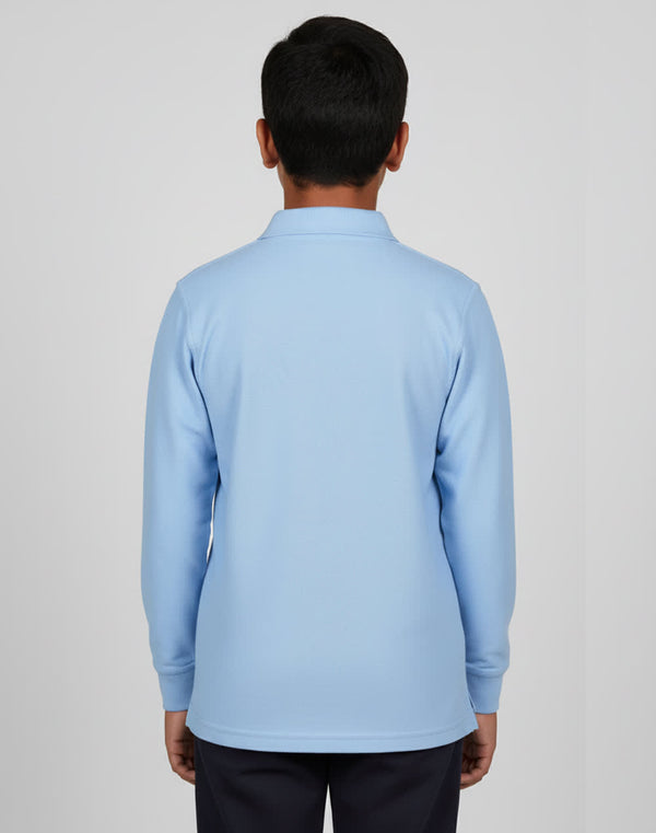 Kids 240gsm Poly/Cotton Pique L/S Polo [53-PS12K]