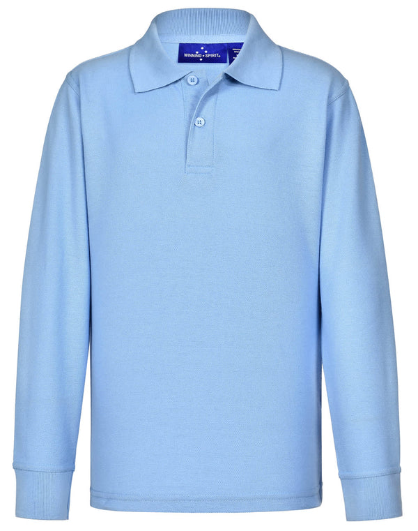 Kids 240gsm Poly/Cotton Pique L/S Polo [53-PS12K]