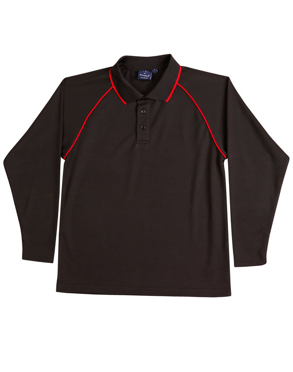 Kids cooldry raglan L/S polo [53-PS43K]