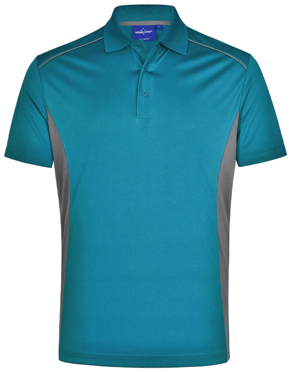 Mens Cooldry S/S Contrast Interlock Polo [53-PS79]