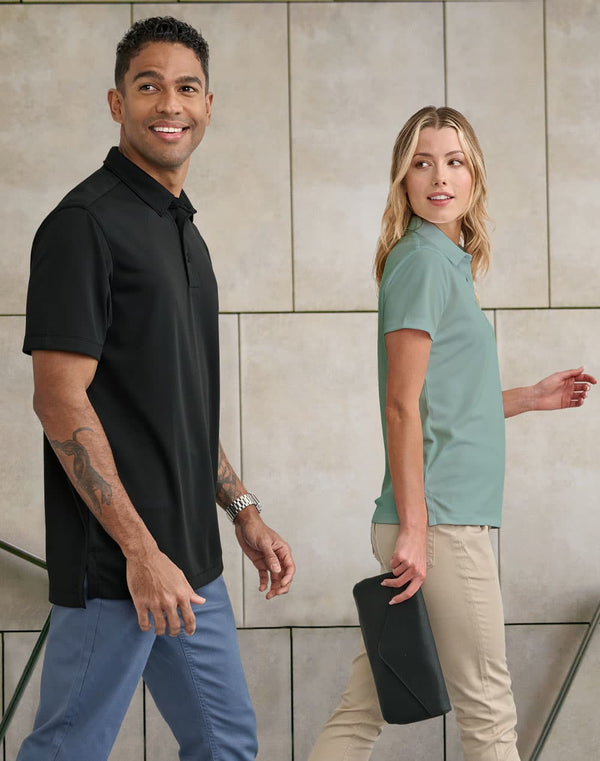 Ladies Sustainable Jacquard Knit S/S Polo [53-PS96]