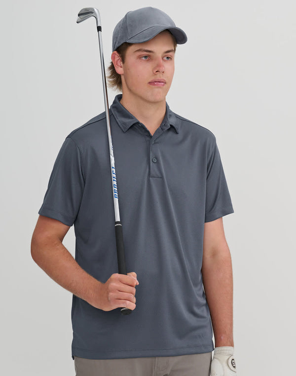 Mens Sustainable Jacquard Knit S/S Polo [53-PS95]