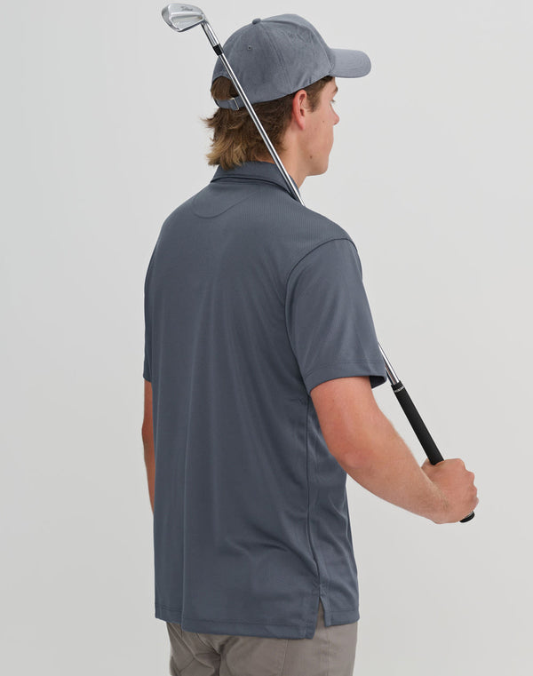 Mens Sustainable Jacquard Knit S/S Polo [53-PS95]