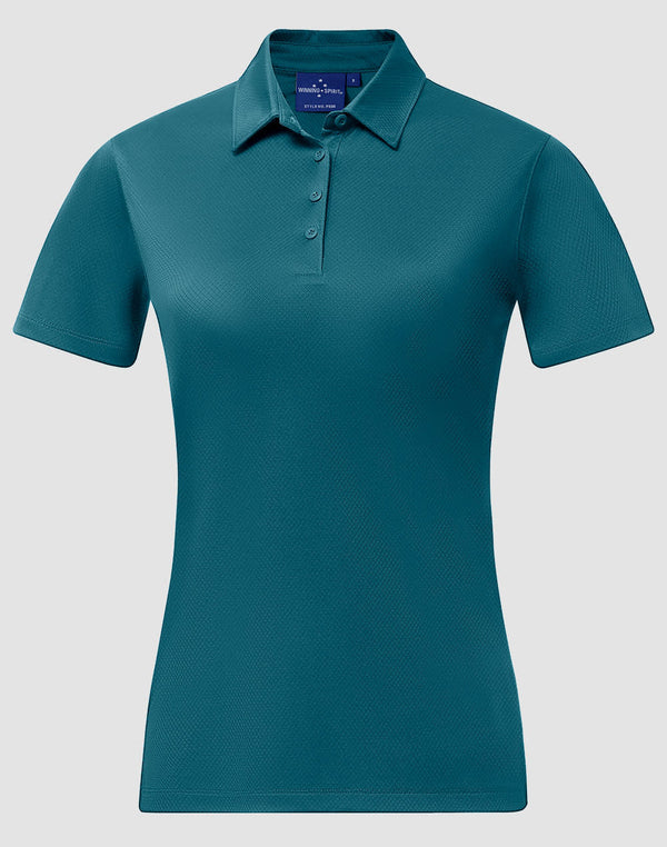 Ladies Sustainable Jacquard Knit S/S Polo [53-PS96]