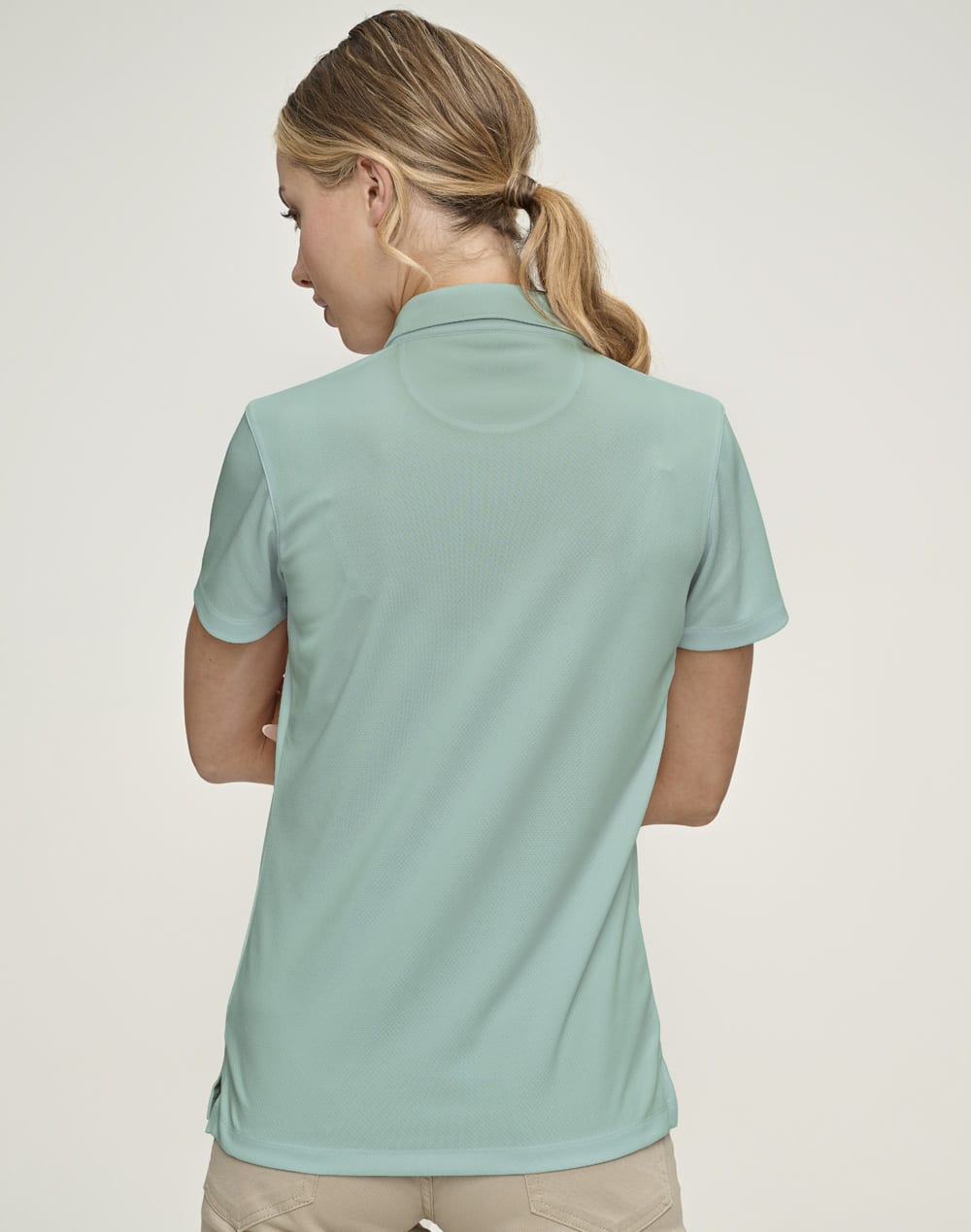 Ladies Sustainable Jacquard Knit S/S Polo [53-PS96]