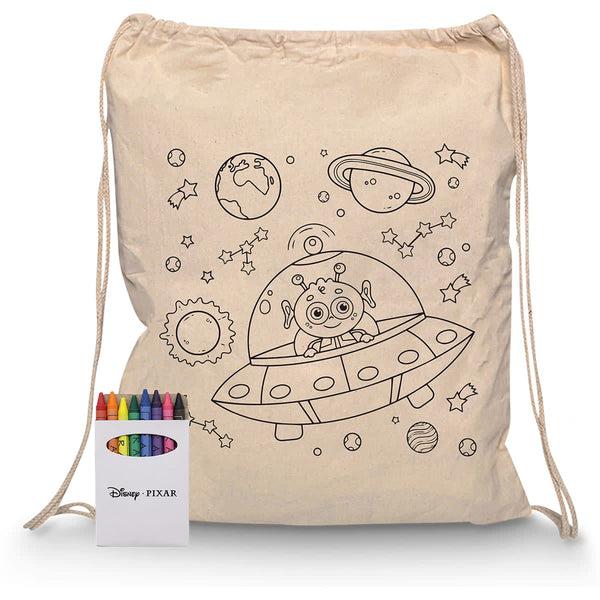 Squiggle Calico Drawstring Bag  Crayon set [11-RB1020S]