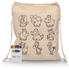 Squiggle Calico Drawstring Bag  Crayon set [11-RB1020S]