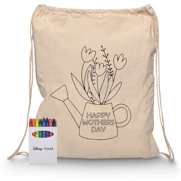 Squiggle Calico Drawstring Bag  Crayon set [11-RB1020S]