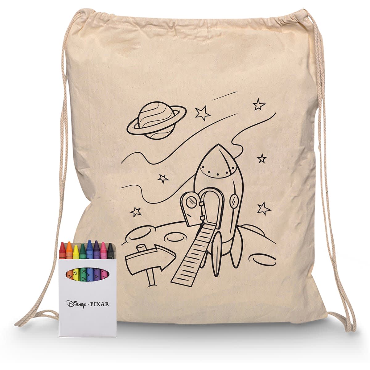 Squiggle Calico Drawstring Bag  Crayon set [11-RB1020S]