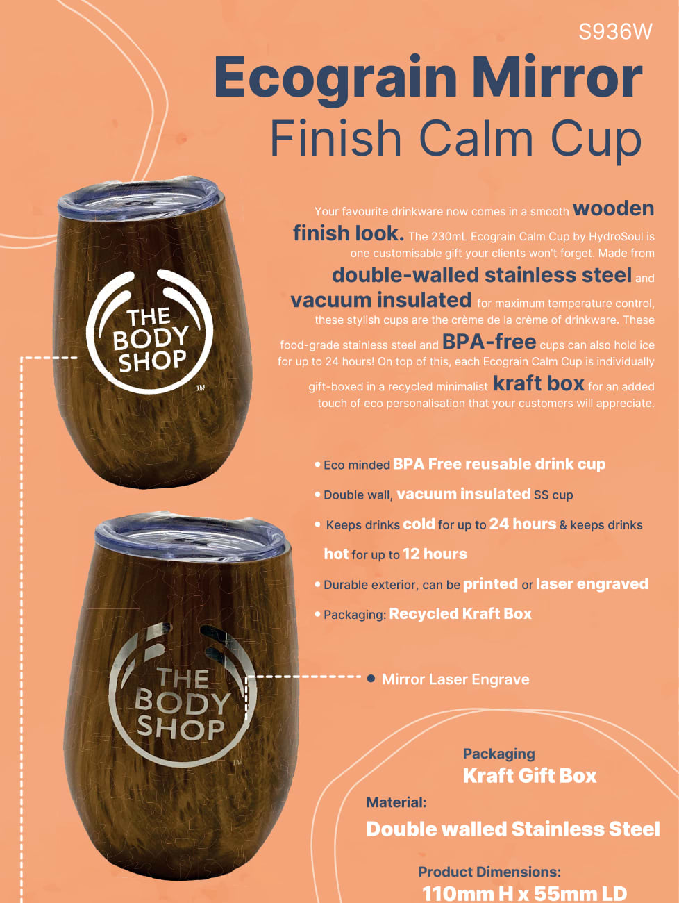 Ecograin Mirror Finish Calm Cup [11-S936W]