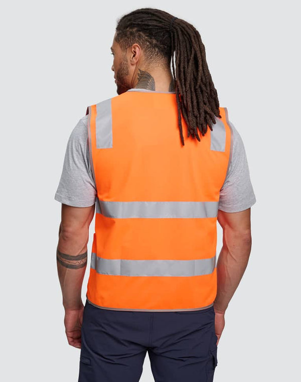 Hi Vis Safety Zip Vest With ID  Utility Pockets [53-SW04]