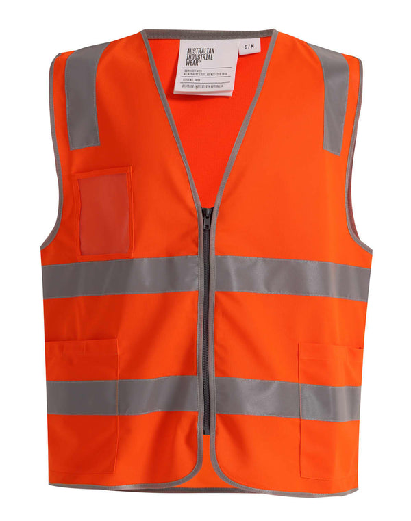 Hi Vis Safety Zip Vest With ID  Utility Pockets [53-SW04]