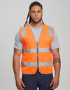 Hi Vis Safety Zip Vest With ID  Utility Pockets [53-SW04]