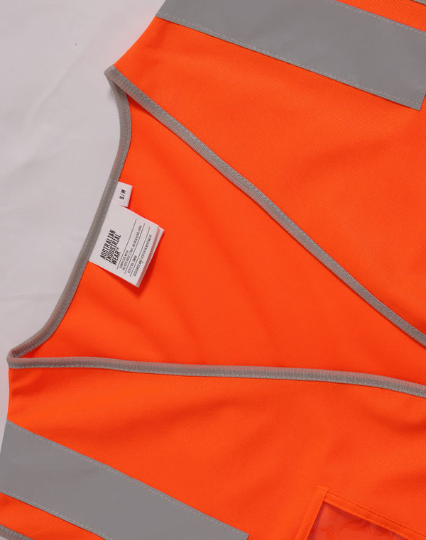 Hi Vis Safety Zip Vest With ID  Utility Pockets [53-SW04]