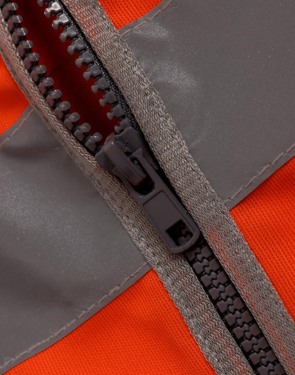Hi Vis Safety Zip Vest With ID  Utility Pockets [53-SW04]