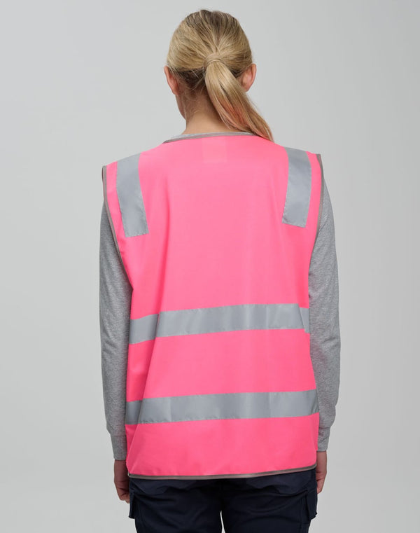 Hi Vis Safety Zip Vest With ID  Utility Pockets [53-SW04]