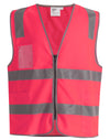 Hi Vis Safety Zip Vest With ID  Utility Pockets [53-SW04]
