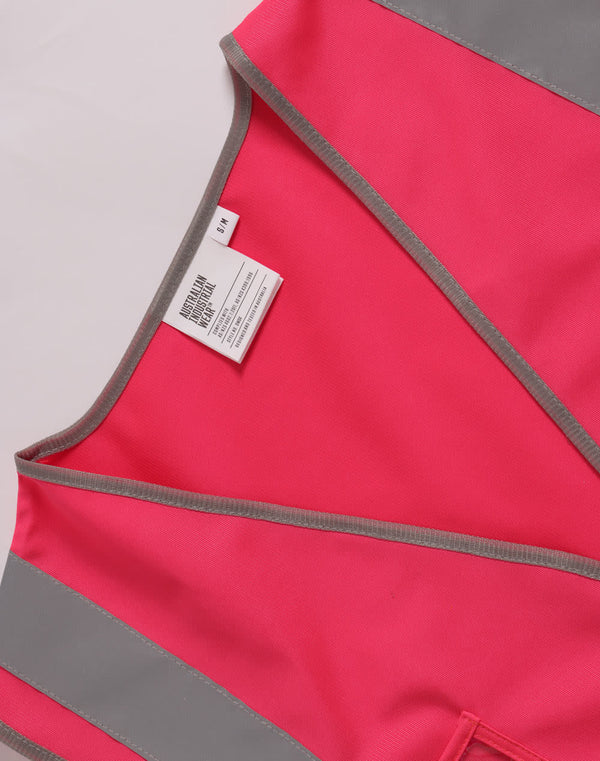 Hi Vis Safety Zip Vest With ID  Utility Pockets [53-SW04]