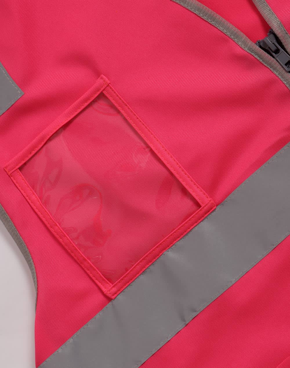 Hi Vis Safety Zip Vest With ID  Utility Pockets [53-SW04]