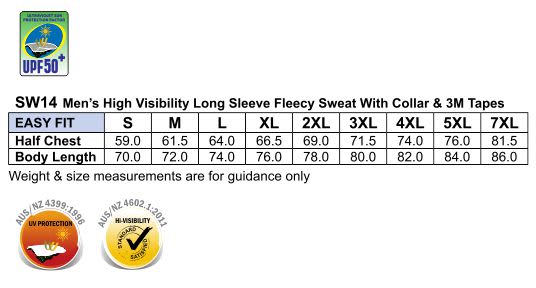 Hi Vis Long Sleeve Fleece Sweat [53-SW14]