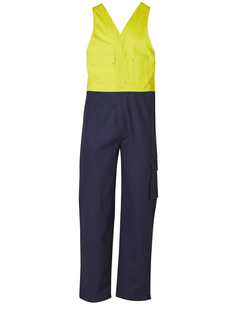 HiHis Two Tone Mens Cotton Drill Action Back OverallStout [53-SW202]