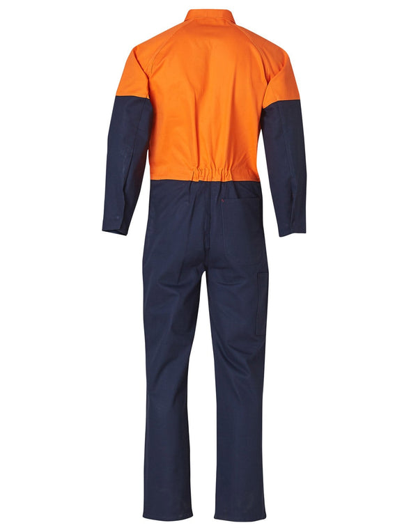 HiVis Two Tone Mens Cotton Drill CoverallStout [53-SW205]