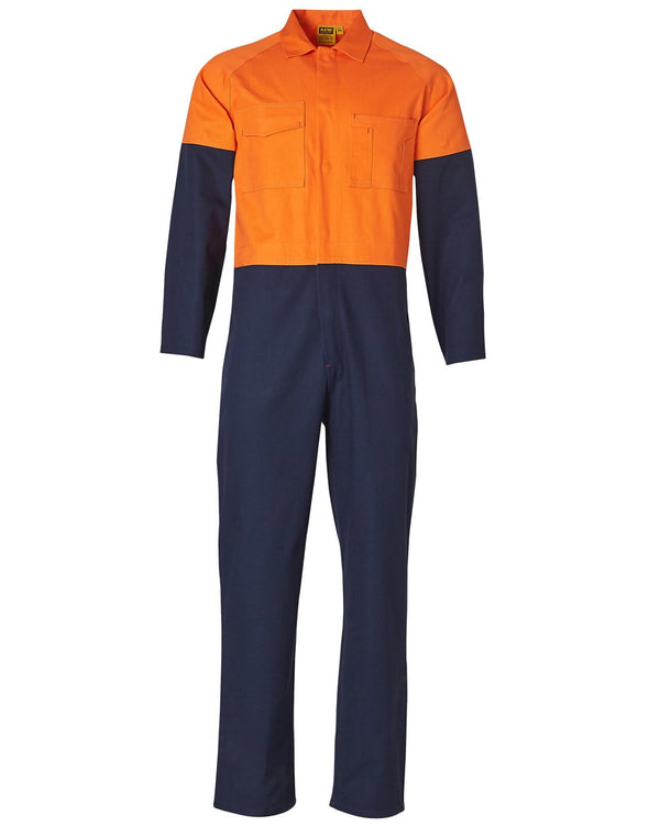 HiVis Two Tone Mens Cotton Drill CoverallStout [53-SW205]