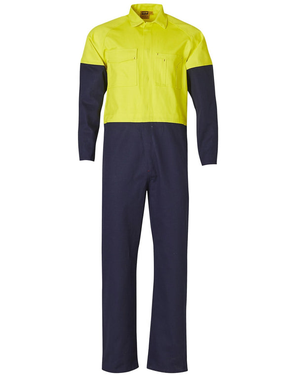 HiVis Two Tone Mens Cotton Drill CoverallStout [53-SW205]