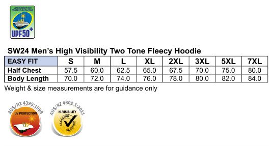 Hi Vis Two Tone Fleece Hoodie [53-SW24]