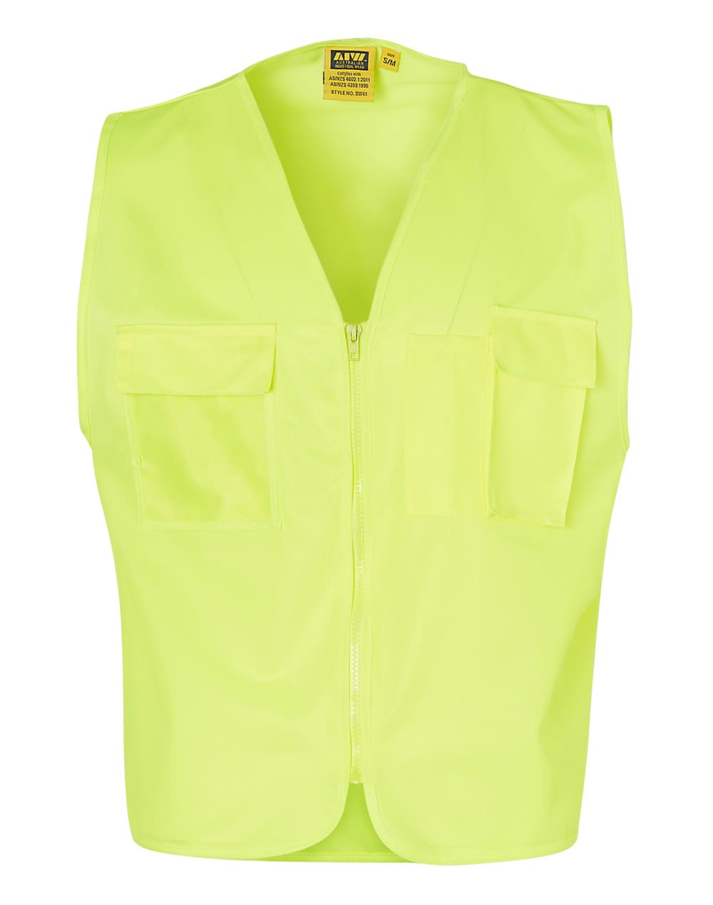 Hi Vis Safety Vest With Id Pocket [53-SW41]