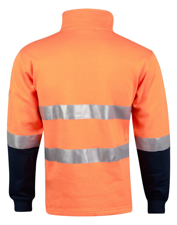HiVis Two Tone Cotton Fleecy Sweat With 3M tapes [53-SW48]