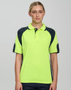 Mens HiVis Cooldry Contrast Polo with Sleeve Panels [53-SW61]