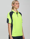 Mens HiVis Cooldry Contrast Polo with Sleeve Panels [53-SW61]