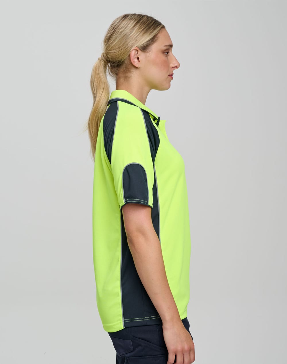 Mens HiVis Cooldry Contrast Polo with Sleeve Panels [53-SW61]