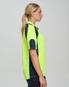 Mens HiVis Cooldry Contrast Polo with Sleeve Panels [53-SW61]