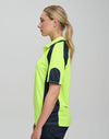 Mens HiVis Cooldry Contrast Polo with Sleeve Panels [53-SW61]