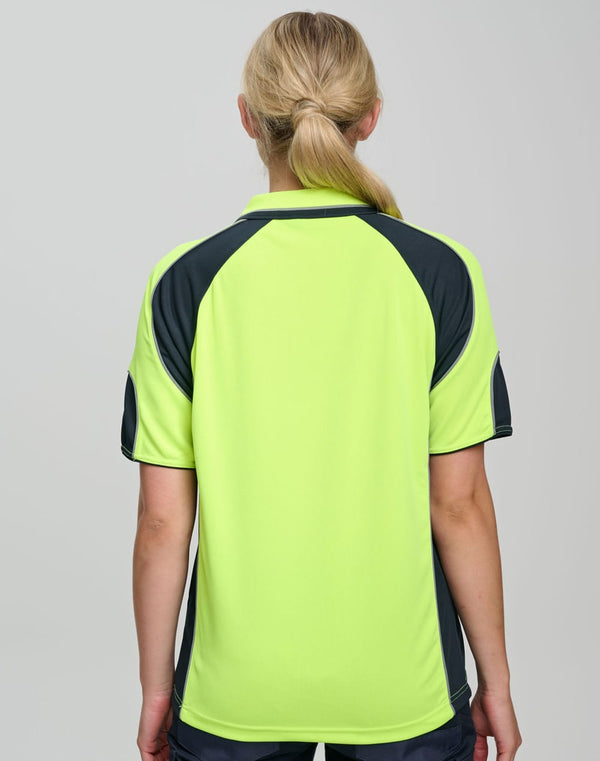 Mens HiVis Cooldry Contrast Polo with Sleeve Panels [53-SW61]